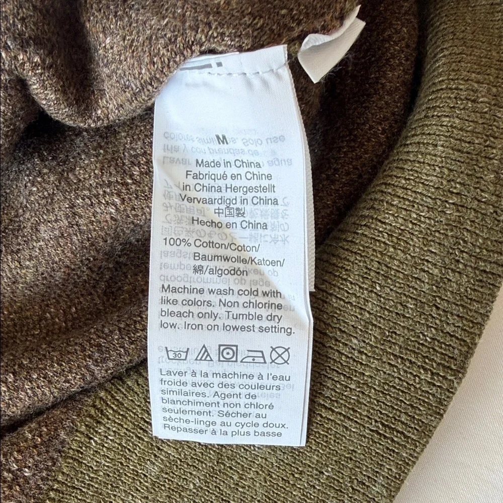 J. Crew Wallace & Barnes Men's Olive Leopard Print Crewneck Sweater